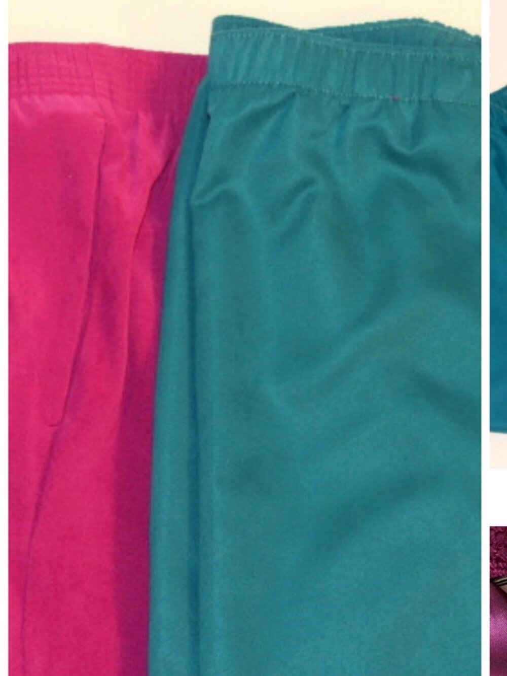 2 Allison Daley Womens Dress Pants Plus 24W Pink & Teal Elastic Waist Pockets